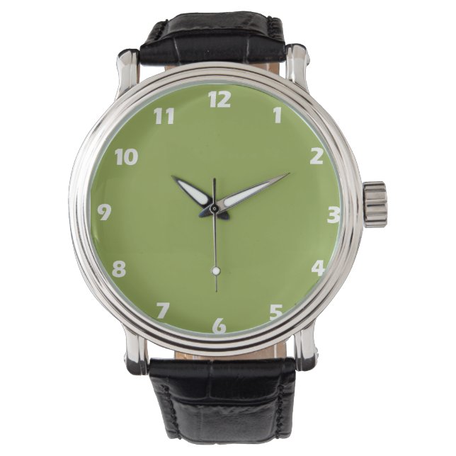 Montre Couleur solide verte à citron vert moyen (devant)