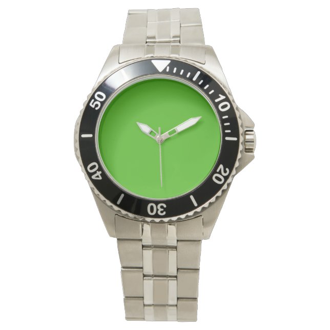 Montre Couleur solide verte Kelly (devant)