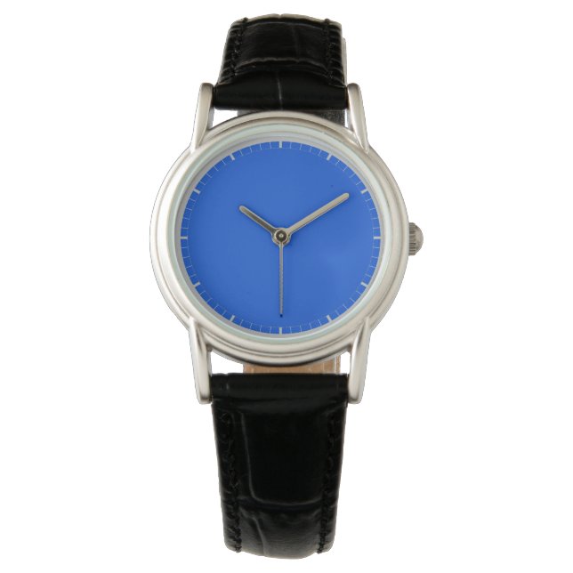 Montre Couleur Uni Bleu Partout avec Incréments Marqués (devant)