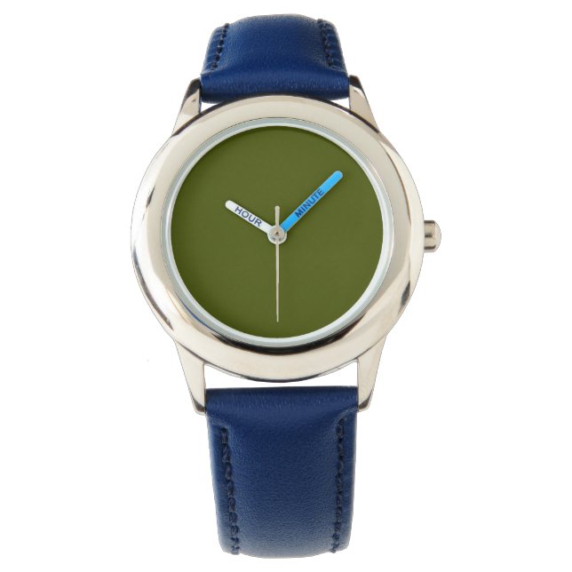 Montre couleur verte olive (devant)