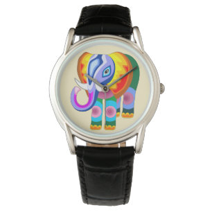 Montre Couleurs arc-en-ciel éléphant