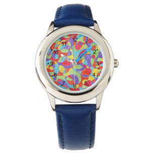 Montre Couleurs arc-en-ciel Motif de doodle Crayon tiré à