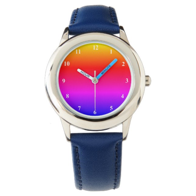 Montre Couleurs arc-en-ciel Regarder un cadeau (devant)