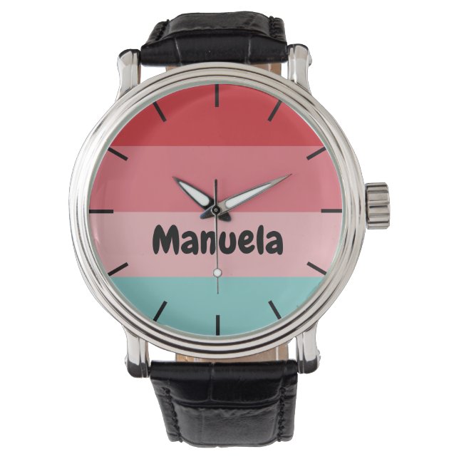 Montre Couleurs de bonbons rayures (devant)