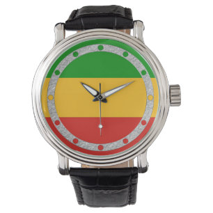 Montre COULEURS DE DRAPEAU RASTAFARI + vos idées