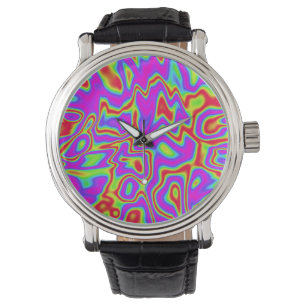Montre Couleurs liquides psychédéliques sauvages