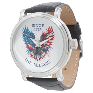 Montre Couleurs patriotiques personnalisées Amérique Aigl