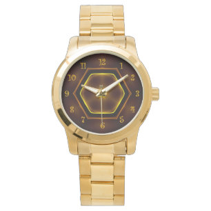 Montre Couleurs toscanes or, marron, Arrière - plan noir 