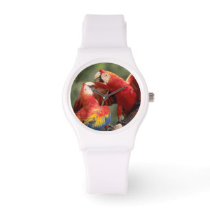 Montre Couple d'Ara rouge