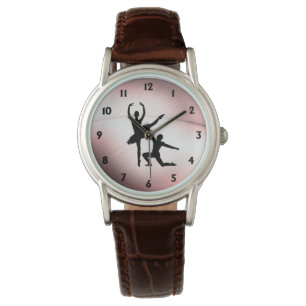 Montre Couple de danse de ballet accent rose