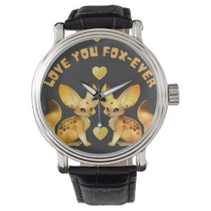 Montre Couple de renards Art de la Saint-Valentin