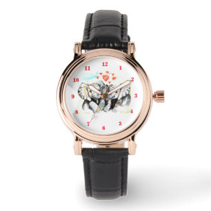 Montre Couple d'éléphants regardent l'amour embrasser