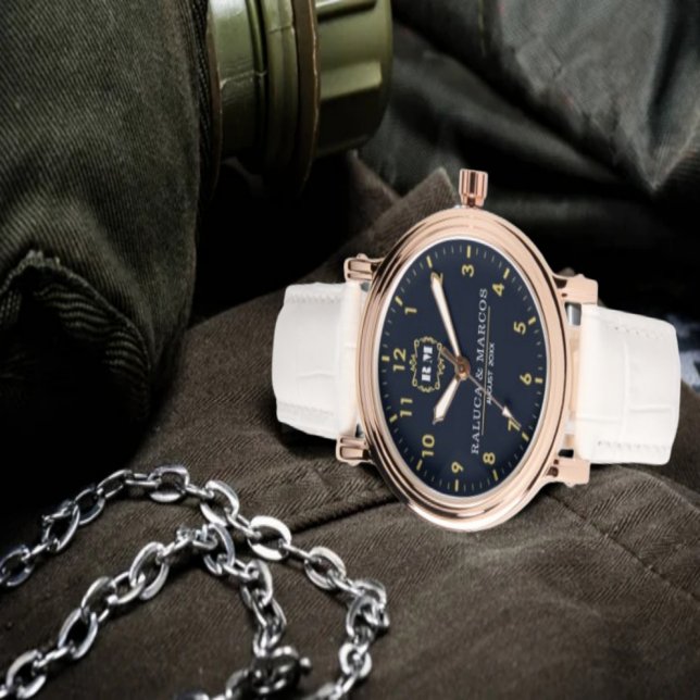 Montre Couple names vintage elegant monogram  (Créateur téléchargé)