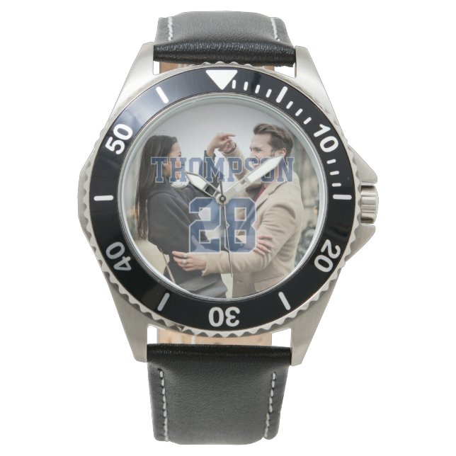 Montre Couple's Photo with Transparent Jersey Name Number (devant)