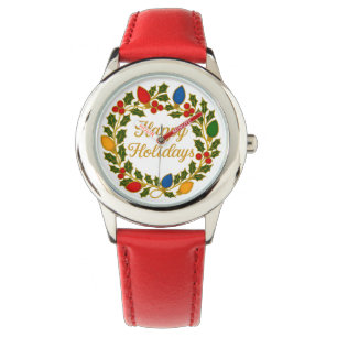 Montre Couronne de fêtes de fin d'année Lumières de Noël