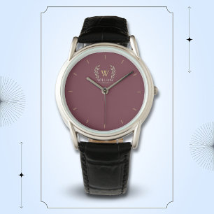 Montre Couronne de laurier classique Monogramme or Bourgo