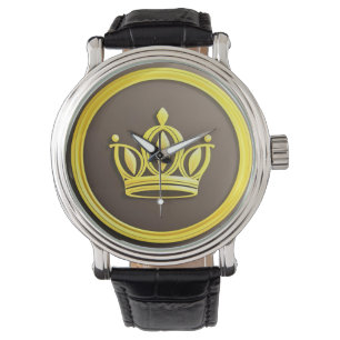 Montre Couronne dorée élégante