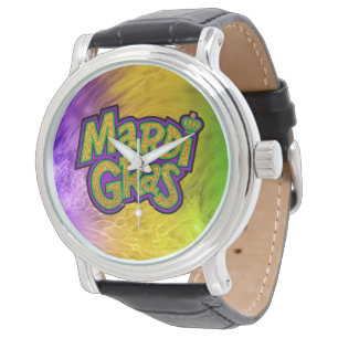 Montre Couronne festive de SlipperyJoe thème Mardi Gras r