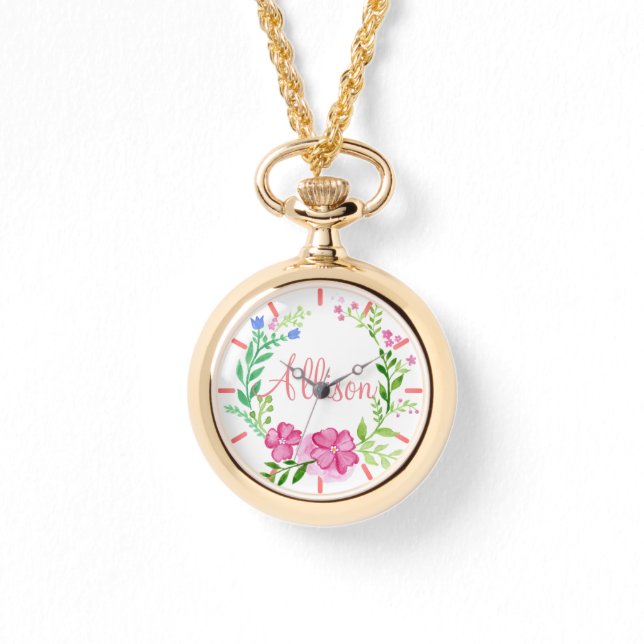 Montre Couronne florale personnalisée (Recto)