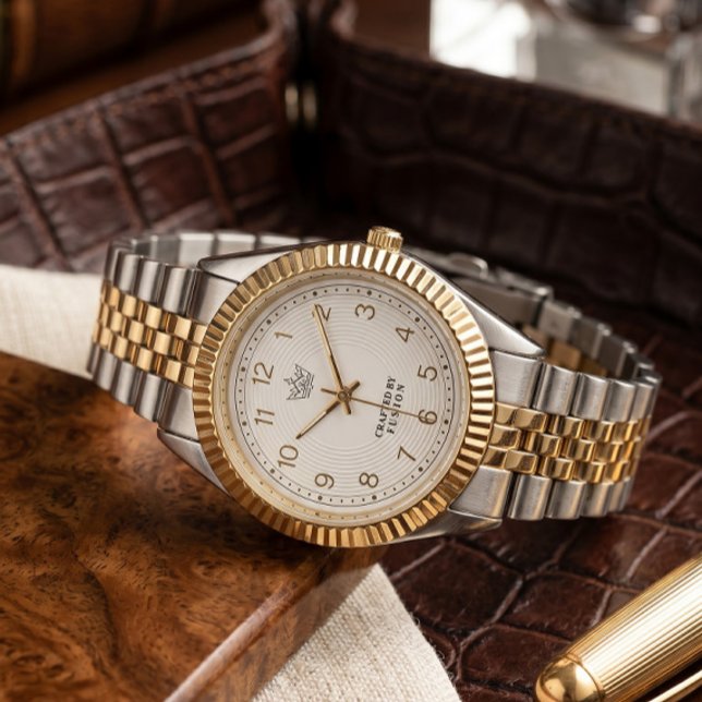 Montre Couronne Fusion Bicolore Luxe - Élégante (Créateur téléchargé)