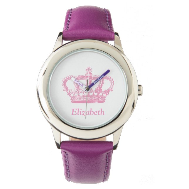 Montre Couronne princesse rose classique (devant)