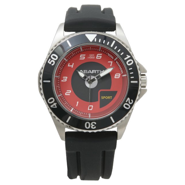 MONTRE COURSE SPORT ROUGE ET NOIR (devant)