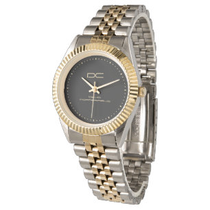 Montre Coutume Noir Argent Or Deux Tons