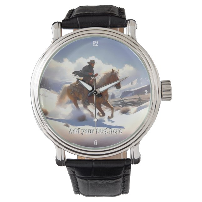Montre Cowboy à cheval sur un Palomino (devant)