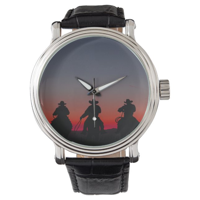 Montre cowboy au coucher du soleil (devant)
