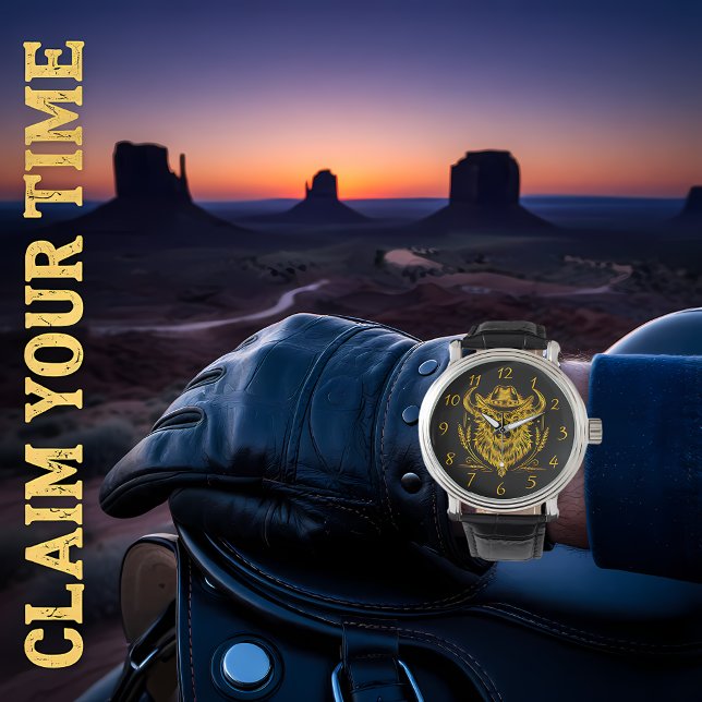 Montre Cowboy Casquette Golden Buffalo Art (Créateur téléchargé)