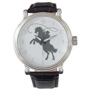 Montre cowboy lancer lasso équitation élevant cheval