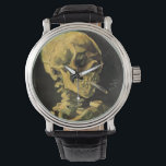 Montre Crâne avec cigarette brûlante par Vincent van Gogh<br><div class="desc">Crâne avec Cigarette Brûlante par Vincent van Gogh est un post impressionnisme d'art vintage de peinture à vie morte. Portrait du squelette humain fumant. Grande image à utiliser pour les produits anti-tabac. Fumer tue 1 000 personnes chaque année, aider quelqu'un à arrêter de fumer aujourd'hui. Grande image pour Halloween ou...</div>
