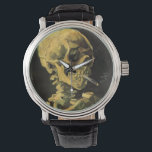 Montre Crâne avec cigarette brûlante par Vincent van Gogh<br><div class="desc">Crâne avec Cigarette Brûlante par Vincent van Gogh est un post impressionnisme d'art vintage de peinture à vie morte. Portrait du squelette humain fumant. Grande image à utiliser pour les produits anti-tabac. Fumer tue 1 000 personnes chaque année, aider quelqu'un à arrêter de fumer aujourd'hui. Grande image pour Halloween ou...</div>