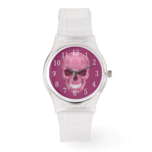 Montre crâne Camouflage rose