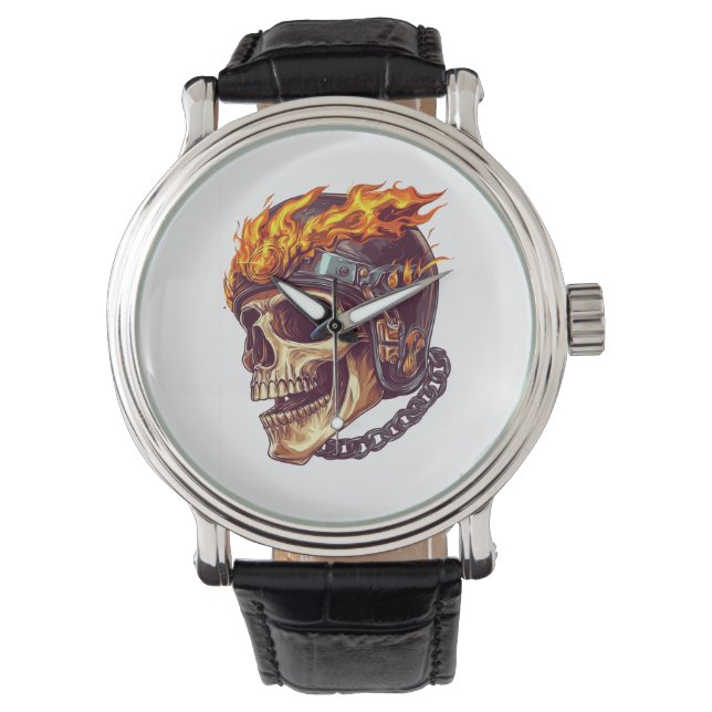 Montre Crâne de motard faucheur (devant)