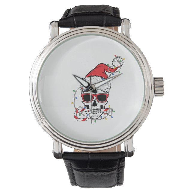 Montre Crâne-de-Squelette-Lumière-de-Noël (devant)