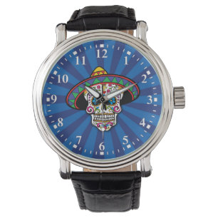 Montre Crâne de Sucre avec Chapeau 