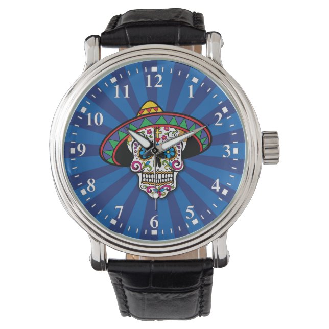 Montre Crâne de Sucre avec Chapeau  (devant)