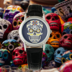 Montre Crâne de sucre bleu