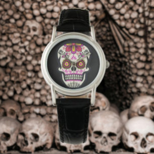 Montre Crâne de sucre rose