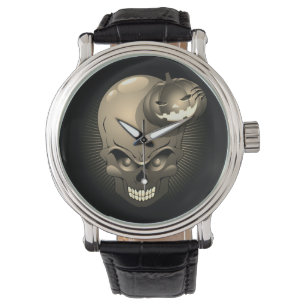 Montre Crâne d'Halloween et Citrouille
