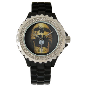 Montre Crâne dorée Diamond Or Crâne dorée