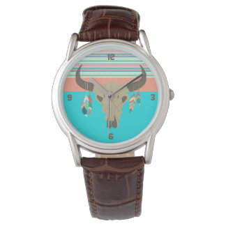 Montre Crâne et plumes de taureau du sud-ouest