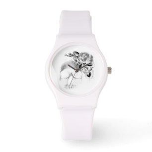 Montre Crâne et rose