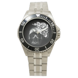 Montre Crâne et roses