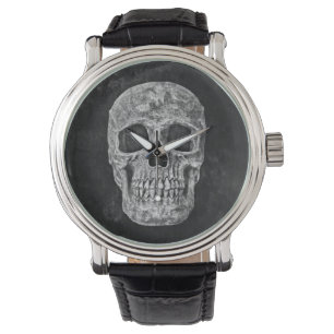 Montre Crâne Gothique Noir Et Blanc Grunge