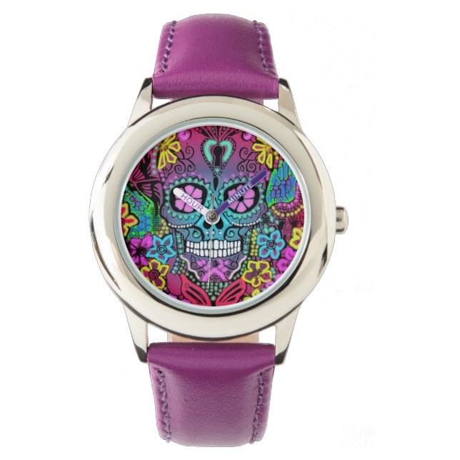 Montre crâne violet (devant)