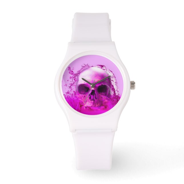 Montre Crâne Violet dans l'Eau (Recto)