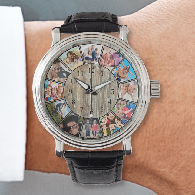 Montre Create Your Custom Photo Collage Rustic Farmhouse (Créateur téléchargé)