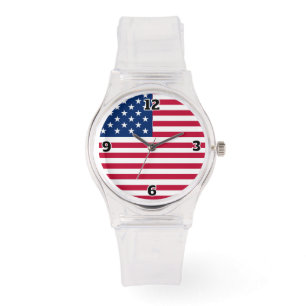 Montre Création de fierté avec drapeau américain USA